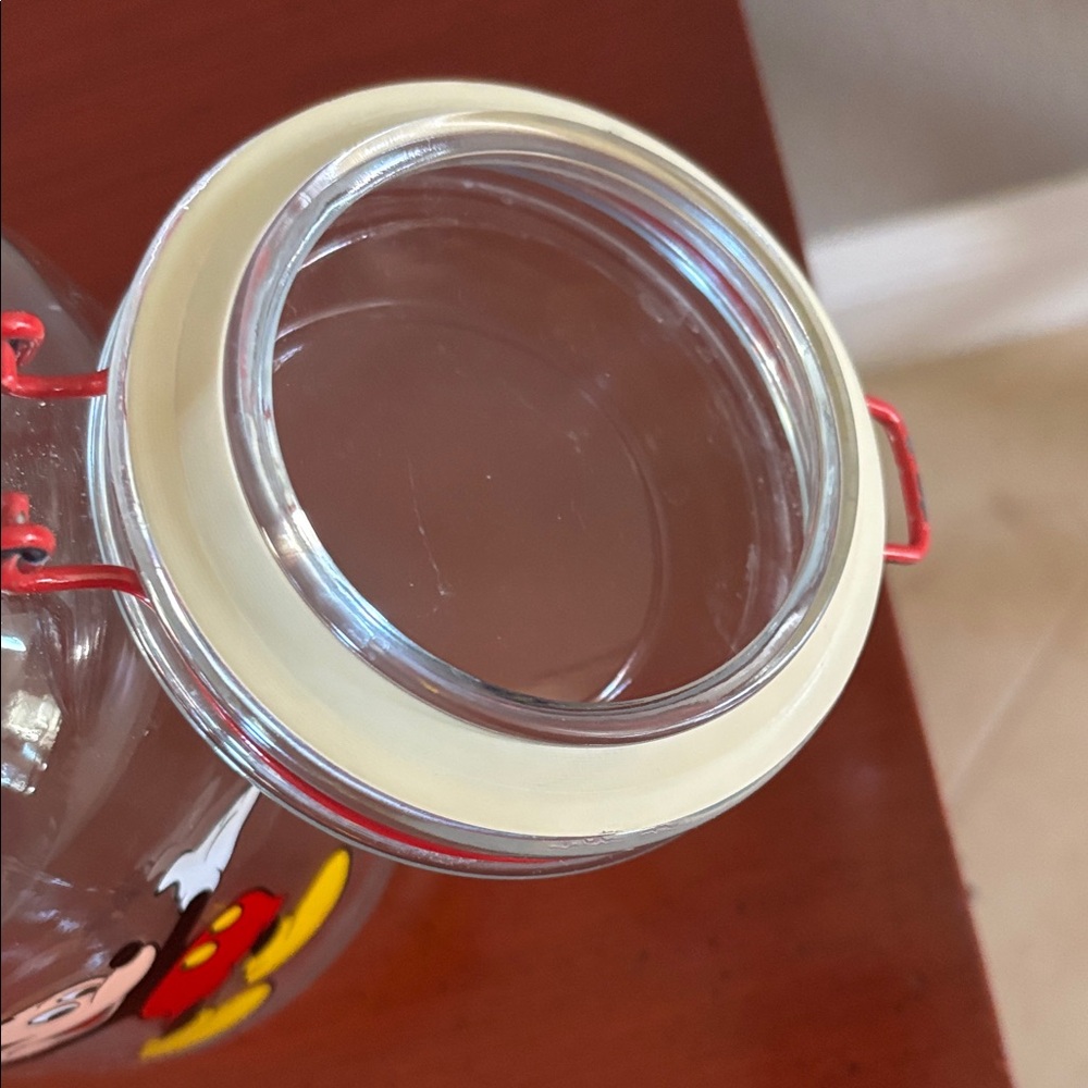 Disney Mickey Mouse Glass Jar with Red and Yellow Accents - Picture 7 of 7